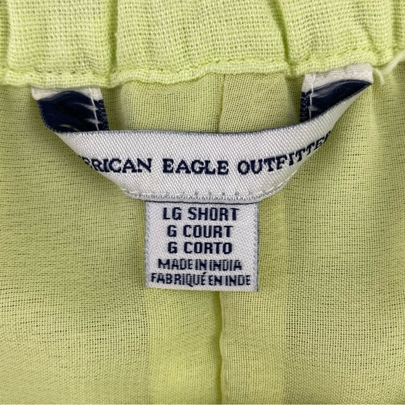 NWT AE Bright Yellow Button Up Bandeau Cotton Linen Blend Button-Down Dress, LS - Picture 3 of 13